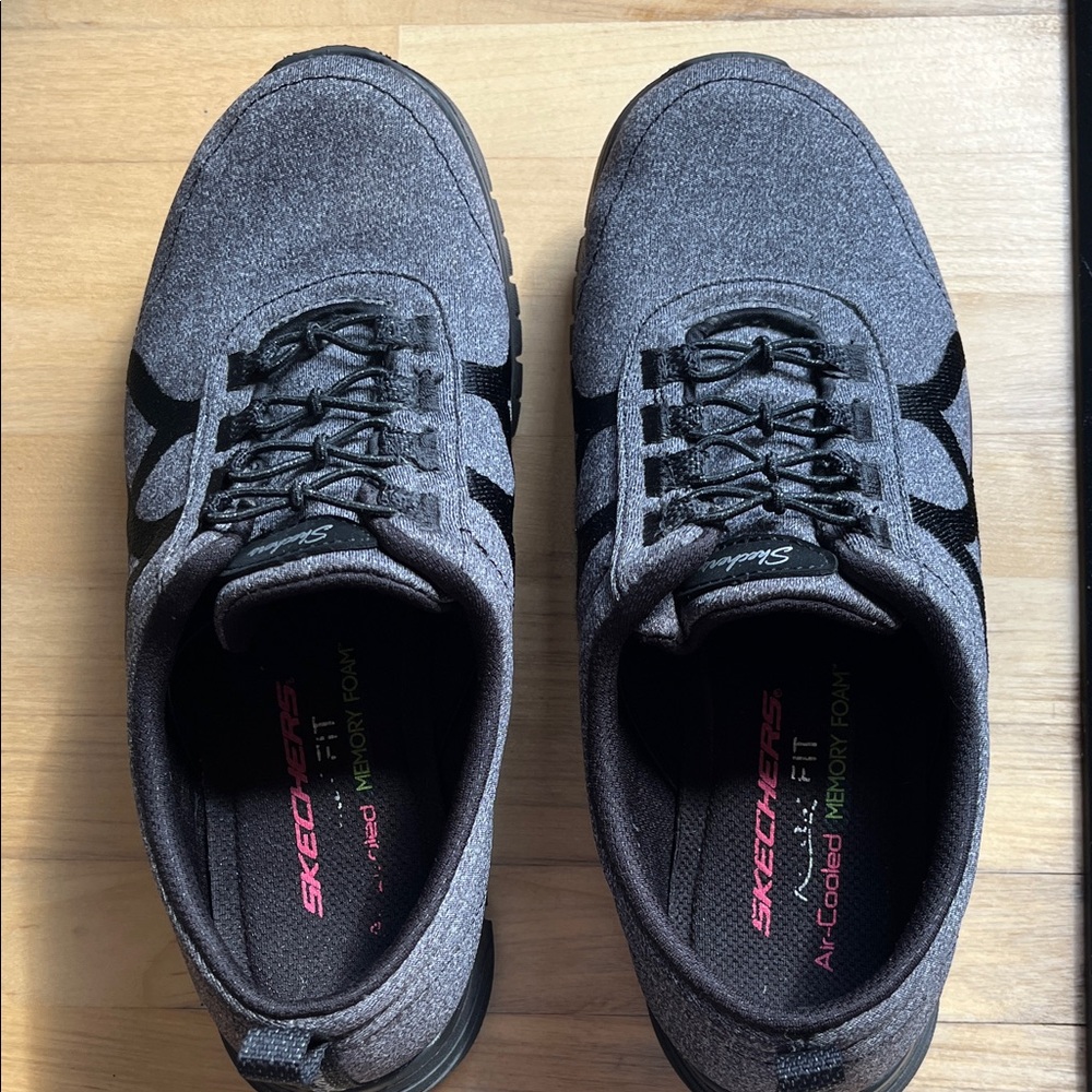 Skechers Women’s Charcoal and Black Sneakers